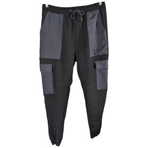 Rock Salt Cargo Jogger Pants Mens XL Military Urban Streetwear Black Gray
